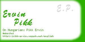 ervin pikk business card